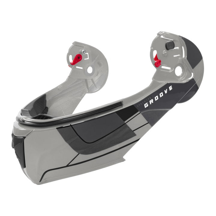 Mentoniera Groove Grigio Lucido originale Airoh SPECG16M per casco Specktre, foto ufficiale del ricambio