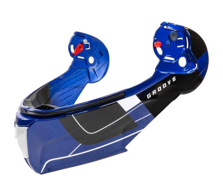 Mentoniera Groove Blu Lucido originale Airoh SPECG18M per casco Specktre, foto ufficiale del ricambio