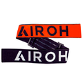 Cinghia elastica Airoh SXR132 arrotolata: tratto nero con scritta AIROH bianca, tratto arancione con scritta nera e fibbia scorrevole, ricambio per maschera Blast XR1