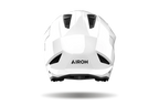 Airoh TRR II Color bianco lucido visto da dietro, con prese d'aria posteriori e logo Airoh
