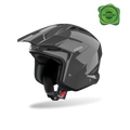 Airoh TRR II Color grigio scuro lucido, casco jet da trial con frontino visto di tre quarti