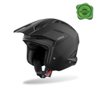 Airoh TRR II Color nero opaco, casco jet da trial con frontino visto di tre quarti