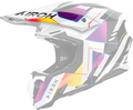 Frontino Rainbow Lucido originale Airoh TW3R38F per casco Twist 3, mostrato su un casco in trasparenza, foto ufficiale del ricambio