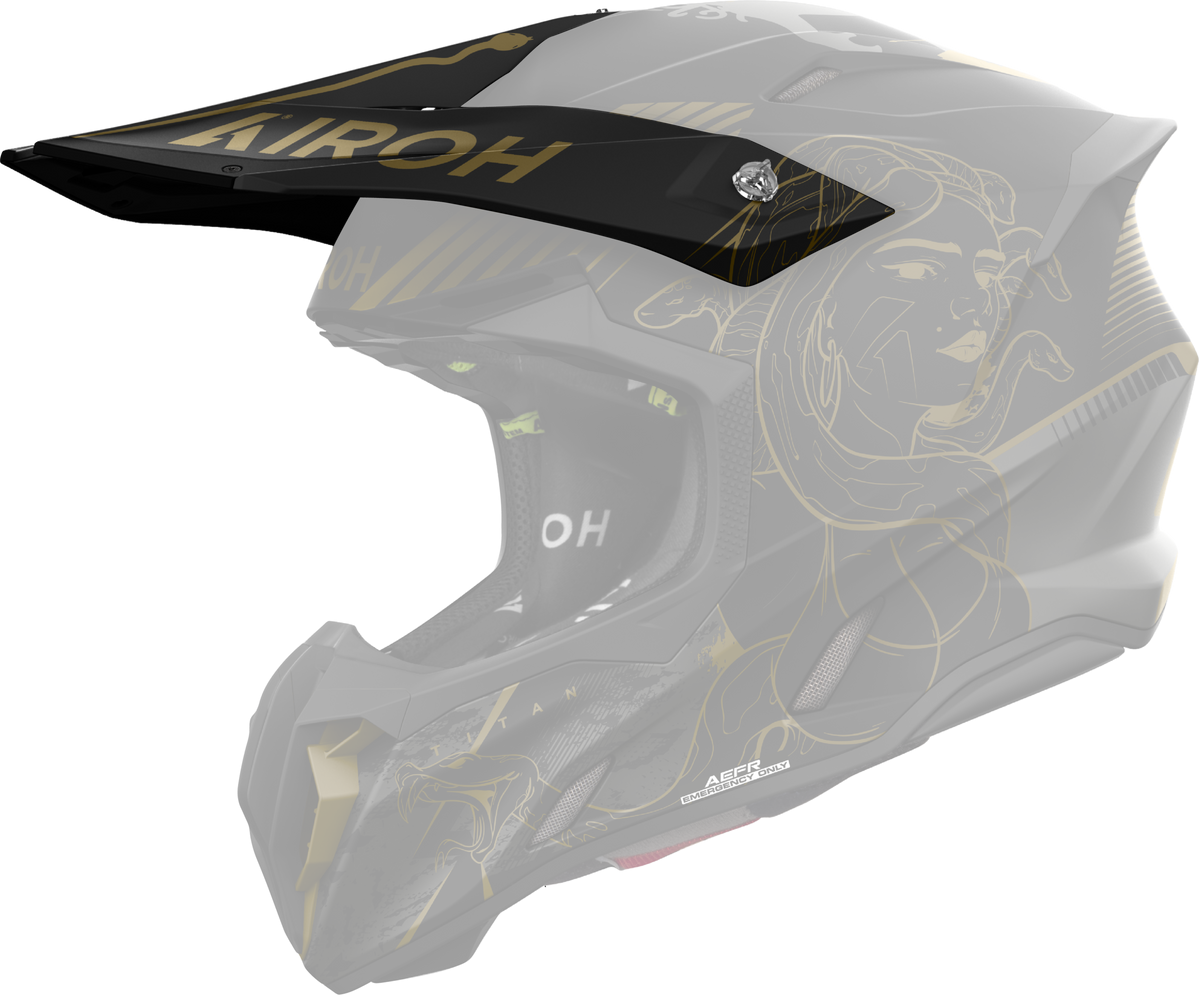 Frontino Titan Opaco originale Airoh TW3TIT35F per casco Twist 3, mostrato su un casco in trasparenza, foto ufficiale del ricambio