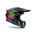 Airoh Twist 3 Amazonia Multicolore Lucido TW3TAM35, casco cross, vista di tre quarti dal lato destro