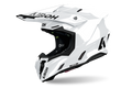 Casco cross Airoh Twist 3 Color bianco lucido, vista tre quarti anteriore sinistra