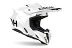 Airoh Twist 3 Color bianco lucido codice TW314, vista tre quarti posteriore con frontino e prese d'aria