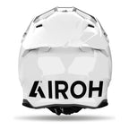 Twist 3 Color Airoh in bianco lucido, vista posteriore con il logo Airoh sulla calotta HRT