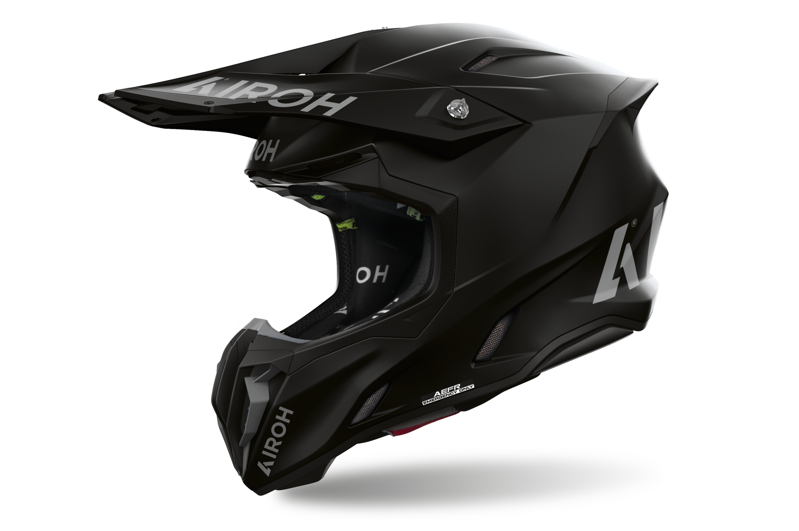 Casco cross Airoh Twist 3 Color nero opaco, vista tre quarti anteriore sinistra