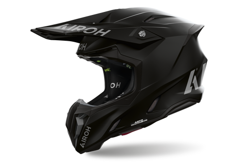 Casco cross Airoh Twist 3 Color nero opaco, vista tre quarti anteriore sinistra