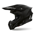 Casco cross Airoh Twist 3 Color nero opaco, vista tre quarti anteriore sinistra