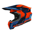 Casco cross Airoh Twist 3 Fancy arancione blu, vista tre quarti anteriore sinistra
