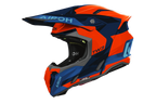Casco cross Airoh Twist 3 Fancy arancione blu, vista tre quarti anteriore sinistra