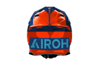 Twist 3 Fancy Airoh in arancione blu, vista frontale con calotta HRT ed estrattori