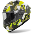 Airoh Valor Army VAAR70 casco integrale mimetico verde militare e giallo fluo opaco, tre quarti anteriore sinistro