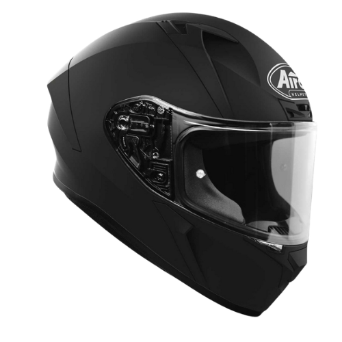Casco integrale Airoh Valor VA11 nero opaco con visiera trasparente, tre quarti anteriore destro