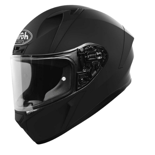 Casco integrale Airoh Valor VA11 nero opaco con visiera trasparente, tre quarti anteriore sinistro