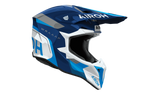 Airoh Wraaap Conquer blu bianco codice WRAC18, lato destro con frontino removibile