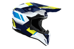 Airoh Wraaap Vision blu giallo codice WRAV31, lato destro con frontino removibile