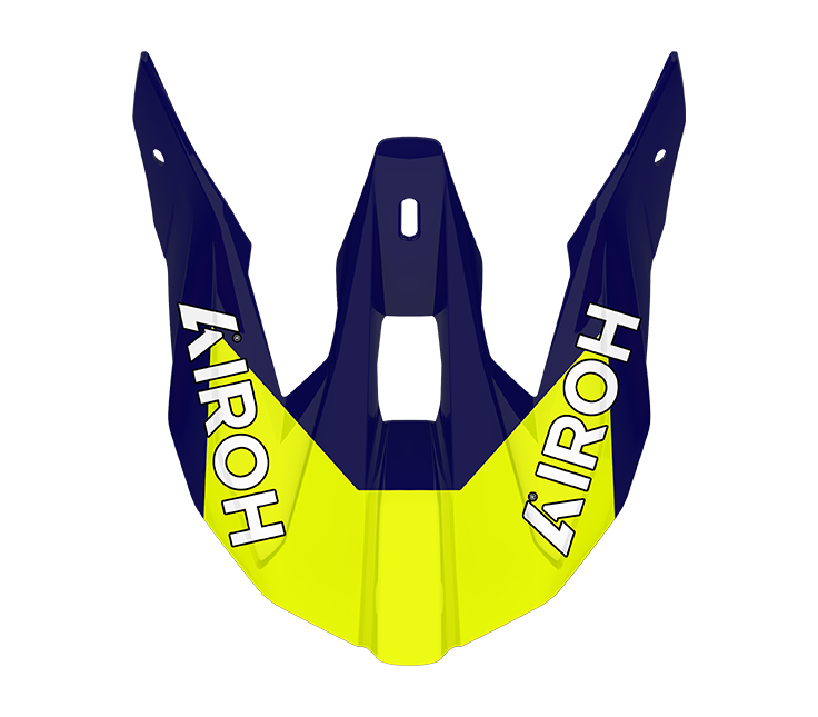 Frontino Vision Giallo/Blu Lucido originale Airoh WRAV31F per casco Wraaap, foto ufficiale del ricambio