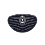 Griglia dello scudo anteriore originale Aprilia 5A000107 per Scarabeo 50 e 100: pannello nero a nervature orizzontali con la sede a tre agganci per la targhetta logo