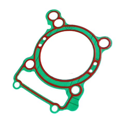 Guarnizione base cilindro originale Aprilia CM278203 spessore 0,5 mm, verde con cordoli di tenuta rossi, per RS, RX, SX e Tuono 125 4T