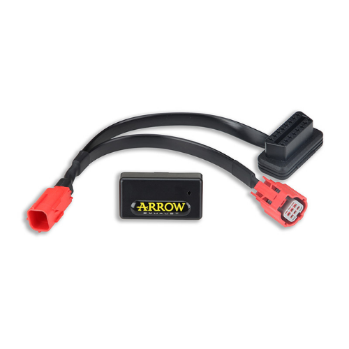 Contenuto del kit Arrow A.R.D.: modulo elettronico e cablaggio a Y con connettori pronti al montaggio