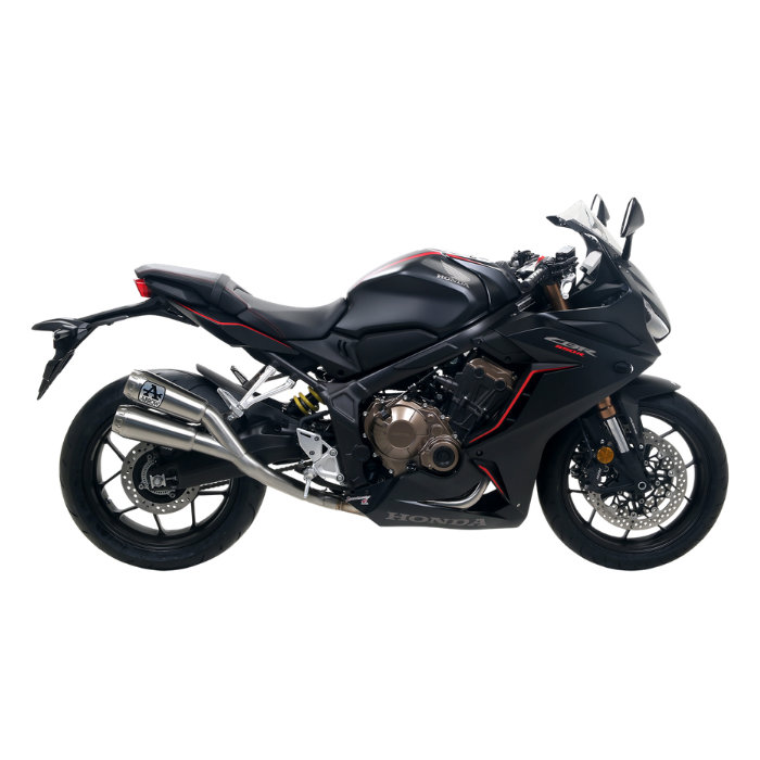 Honda CBR 650 R 2019-2023 con silenziatore Arrow Pro-Race predisposto al dB-Killer 11012DB
