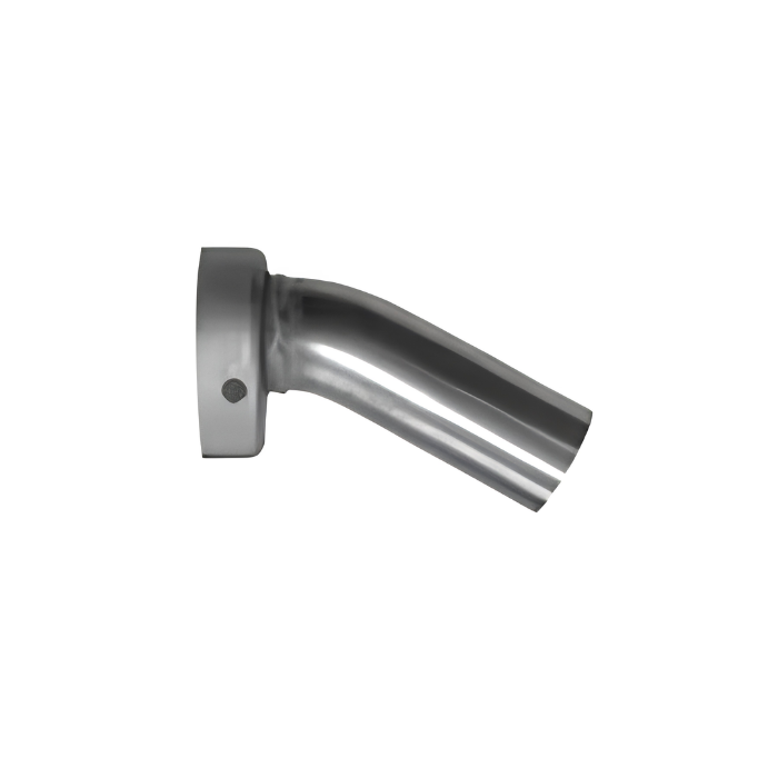 dB-Killer Arrow 11013DB per terminale X-Kone in metallo argento, corpo curvo con flangia forata