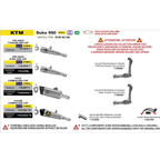 Schema di montaggio Arrow per KTM Duke 990 2026 con il dB-Killer 11013DB e i terminali X-Kone