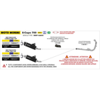 Tavola ufficiale Arrow Moto Morini X-Cape 700 2025-2026 vehicle type MMP14A650 con il paratacco 11014MI