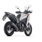 Moto Morini X-Cape 700 vista posteriore tre quarti con terminale Arrow Indy Race EVO scuro