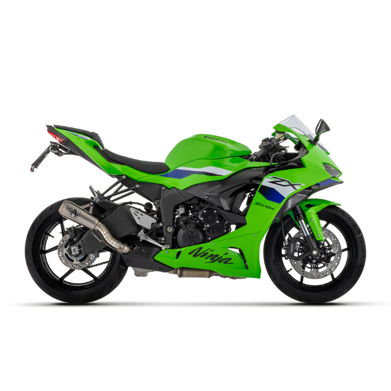 Supersportiva carenata verde con terminale Arrow Pista montato, applicazione del db-killer 11015DB