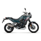 Kawasaki KLE 500 verde petrolio con terminale Arrow Explorer, vista laterale destra