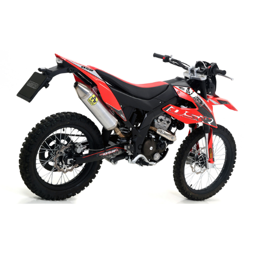 Arrow 52509AON Terminale Thunder Alluminio Dark Fondello Acciaio - Moon Bike - Montato sulla moto, vista tre quarti posteriore