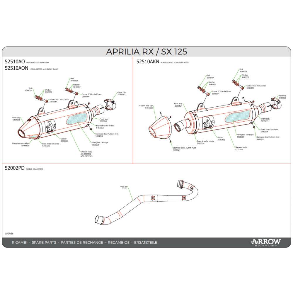 Arrow 52510AO Terminale Thunder Alluminio Fondello Acciaio – Aprilia RX/SX 125 2021-2024 - Moon Bike - Vista 5
