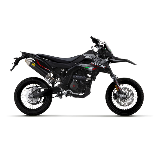 Arrow 52510AON Terminale Thunder Alluminio Dark Fondello Acciaio - Moon Bike - Montato su Aprilia SX 125, vista laterale