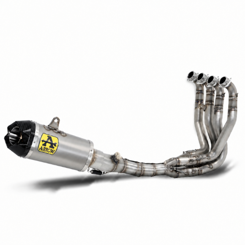 Arrow 71141CKZ kit scarico completo Competition EVO: collettori in acciaio inox color argento, silenziatore Works in titanio e fondello in carbonio nero, per BMW S 1000 RR 2015-2018