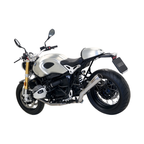 BMW R nineT con il raccordo Arrow 71635MI e un terminale Arrow Pro-Race montati, vista di tre quarti (terminale non compreso)