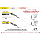 Schema di montaggio Arrow per Aprilia Tuono V4 Euro 5+ vehicle type XR con il raccordo centrale 71805MI