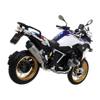 BMW R 1250 GS con terminale Arrow, vista posteriore, foto di gamma del costruttore