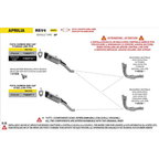 Schema di montaggio Arrow per Aprilia RSV4 Euro 5+ vehicle type XP con il raccordo centrale 71806MI
