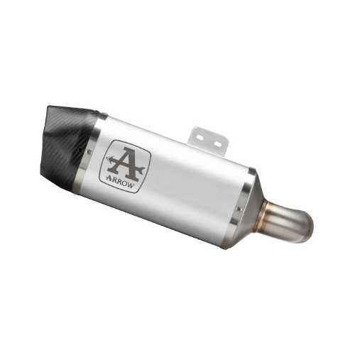 Terminale Arrow 71915AK visto dal lato opposto, con l'innesto da 49 mm e il fondello in carbonio