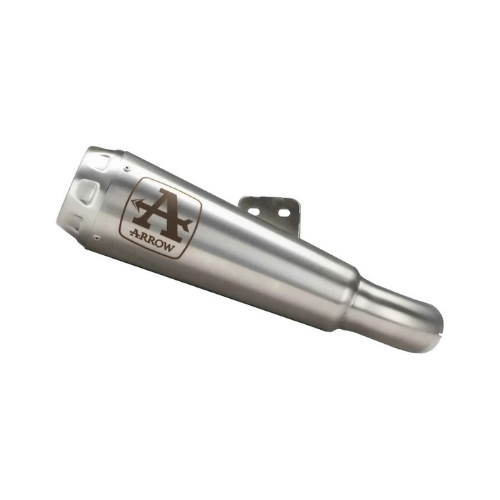 Terminale Arrow 71915PRI Pro-Race in acciaio inox nichrom con uscita conica da 68 mm, vista tre quarti
