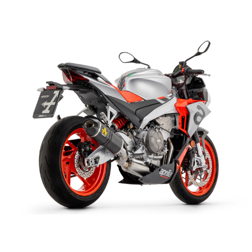 Aprilia Tuono 660 vista da dietro con l'impianto Arrow Indy Race