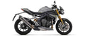 Terminale Arrow 71955PK Race-Tech in titanio, fondello carbonio, montato sulla Triumph Speed Triple 1200 RS