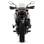 Benelli TRK 702 vista posteriore con l'impianto di scarico Arrow e i collettori 72206PD