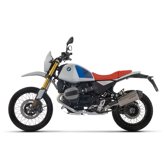 BMW R 12 G/S bianca e rossa con collettori Arrow 72210PD, vista laterale sinistra