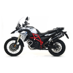 BMW F 800 GS bianca e rossa con terminale Arrow 72612AKN in alluminio Dark, vista laterale
