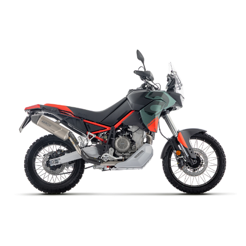 Aprilia Tuareg 660 vista di lato con un terminale Arrow Indy Race EVO montato